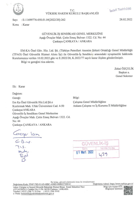 Türkiye Petrolleri Anonim Şirketi Ortaklığı Genel Müdürlüğü (TPAO) Toplu İş Sözleşmesi İmzalandı