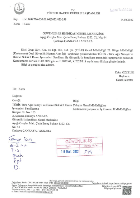 TEİAŞ Genel Müdürlüğü 22. Bölge Müdürlüğü (Kastamonu) Toplu İş Sözleşmesi İmzalandı