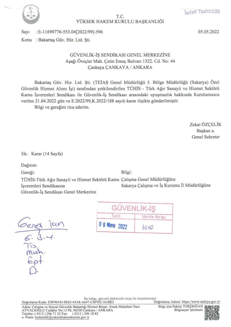 TEİAŞ Genel Müdürlüğü 5. Bölge Müdürlüğü (Sakarya) Toplu İş Sözleşmesi İmzalandı