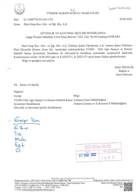 Türkiye Şeker Fabrikaları A.Ş. Ankara Şeker Fabrikası Toplu İş Sözleşmesi İmzalandı