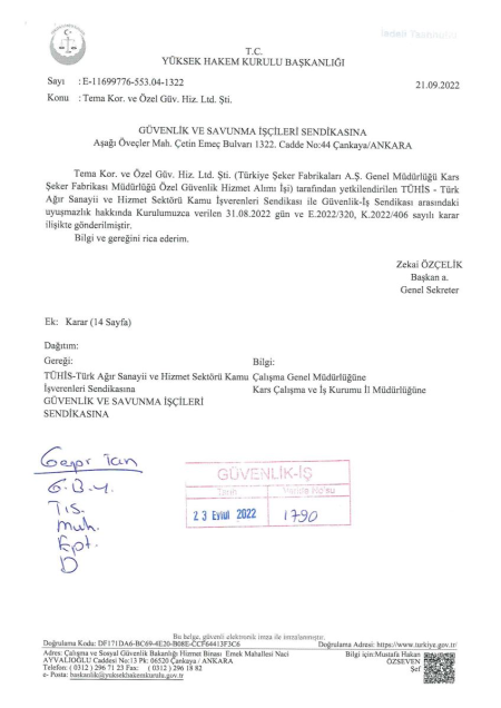 Türkiye Şeker Fabrikaları A.Ş. Genel Müdürlüğü Kars Şeker Fabrikası Toplu İş Sözleşmesi İmzalandı