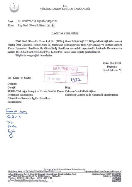 TEİAŞ Genel Müdürlüğü 12. Bölge Müdürlüğü (Gaziantep) Toplu İş Sözleşmesi İmzalandı
