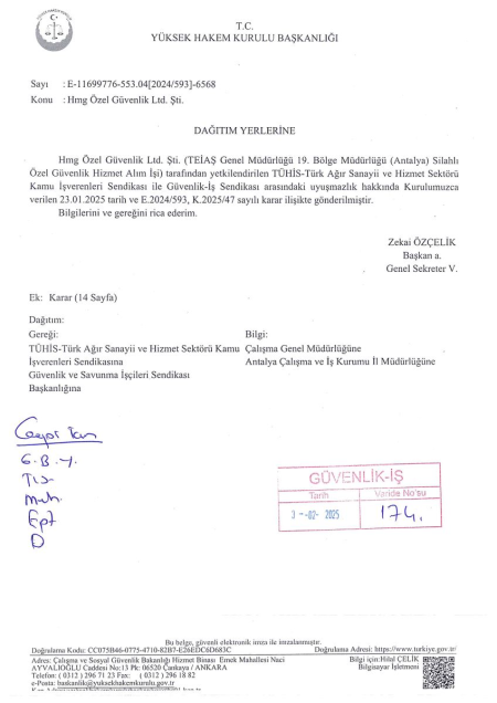 TEİAŞ Genel Müdürlüğü 19. Bölge Müdürlüğü (Antalya) Toplu İş Sözleşmesi İmzalandı