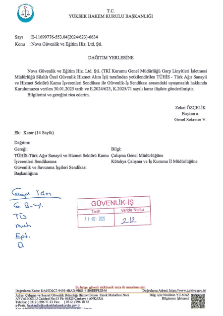TKİ Kurumu Genel Müdürlüğü Garp Linyitleri İşletmesi Müdürlüğü Toplu İş Sözleşmesi İmzalandı