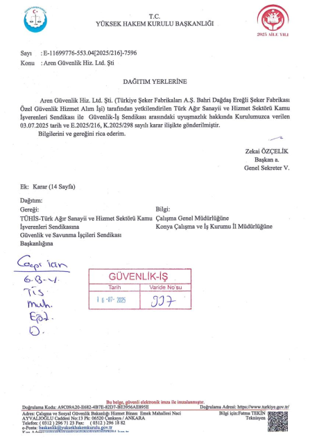 Türkiye Şeker Fabrikaları A.Ş. Bahri Dağdaş Ereğli Şeker Fabrikası Toplu İş Sözleşmesi İmzalandı